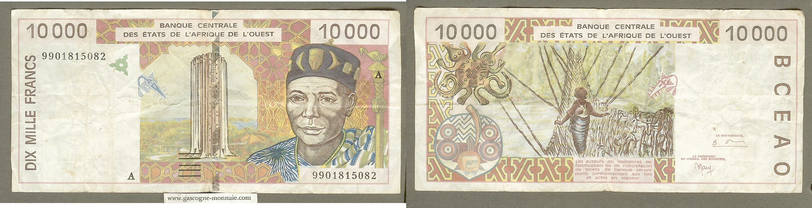 West African States 10 000 francs 1999 aVF